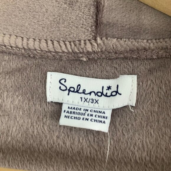 Splendid Womens Robe House Coat Plush NWT Purple Velour  Belted Lounge 1X 2X 3X - Picture 5 of 14